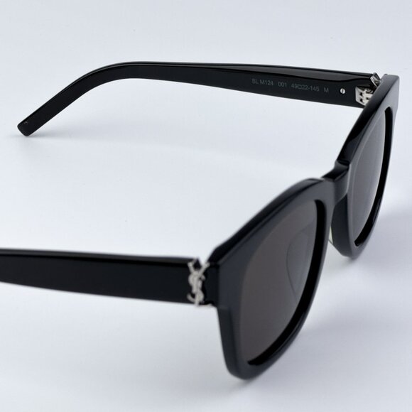 Saint Laurent SLM124 001 BRAND NEW Sunglasses Black Grey Square Unisex - Picture 9 of 11
